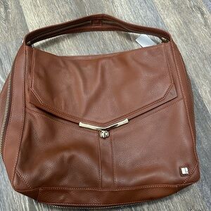 Women's Brown Leather Hobo Bag - Structured Everyday Shoulder Tote Botkier